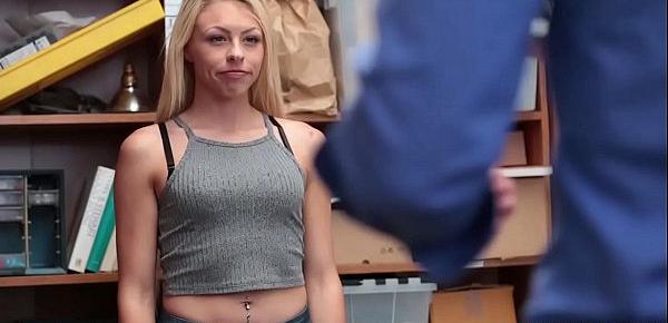  Blonde teen busted by a mall cop after she stole a necklace